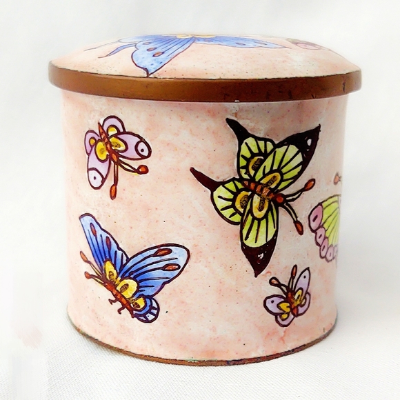 Vintage Empress Arts Enamel Hand-painted Lidded Box - Picture 3 of 6